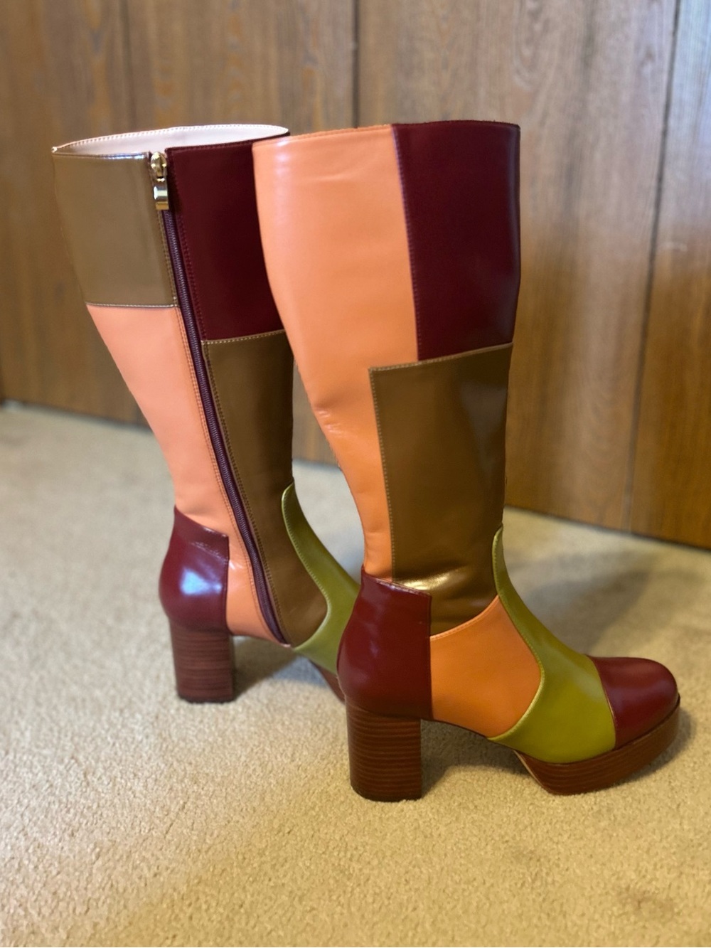 70s Inspired Patchwork Boots - Picture 3 of 5